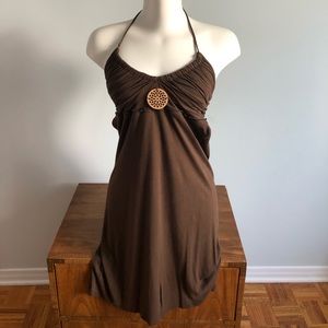 🤎 To the max (BCBG) halter neck Sleevless brown dress medium